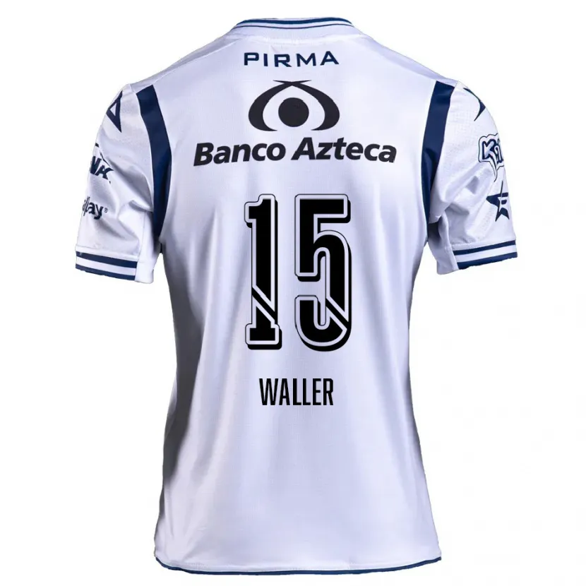 Danxen Niño Camiseta Facundo Waller #15 Blanco Azul Marino 1ª Equipación 2024/25 La Camisa