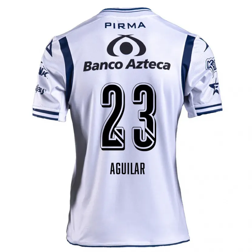 Danxen Niño Camiseta Daniel Aguilar #23 Blanco Azul Marino 1ª Equipación 2024/25 La Camisa