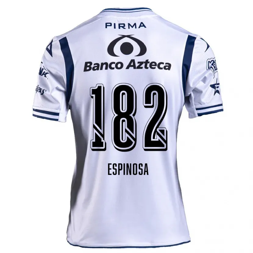 Danxen Niño Camiseta Daniel Espinosa #182 Blanco Azul Marino 1ª Equipación 2024/25 La Camisa