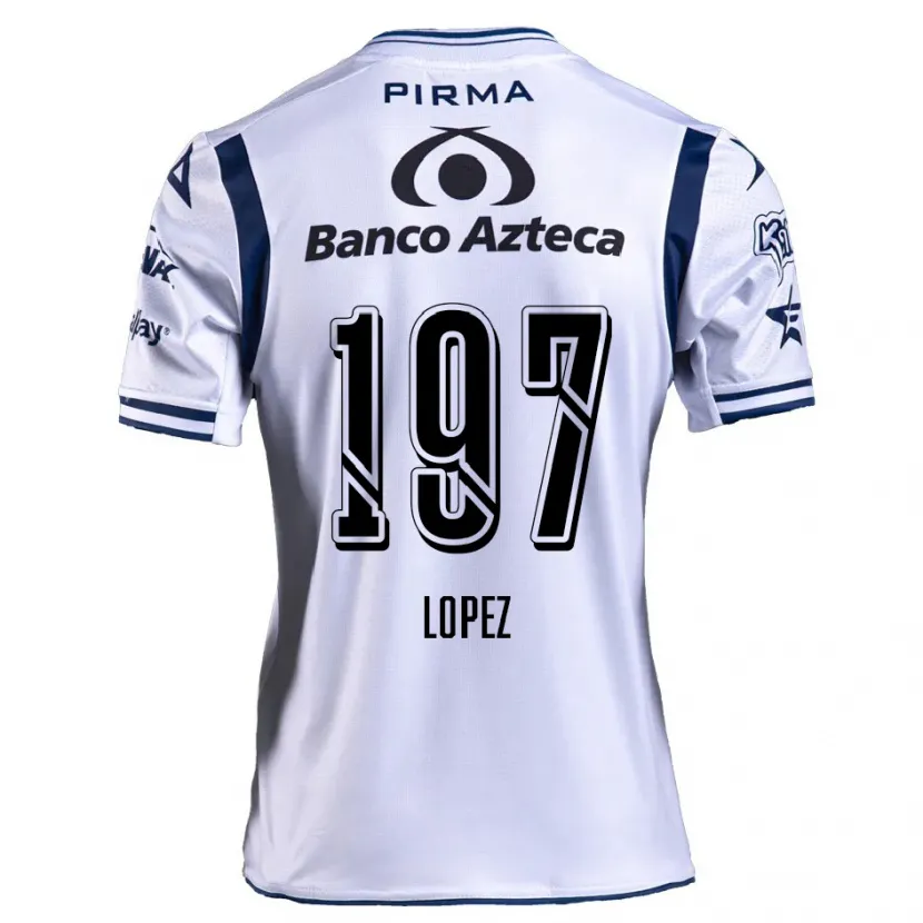 Danxen Niño Camiseta Sebastián López #197 Blanco Azul Marino 1ª Equipación 2024/25 La Camisa