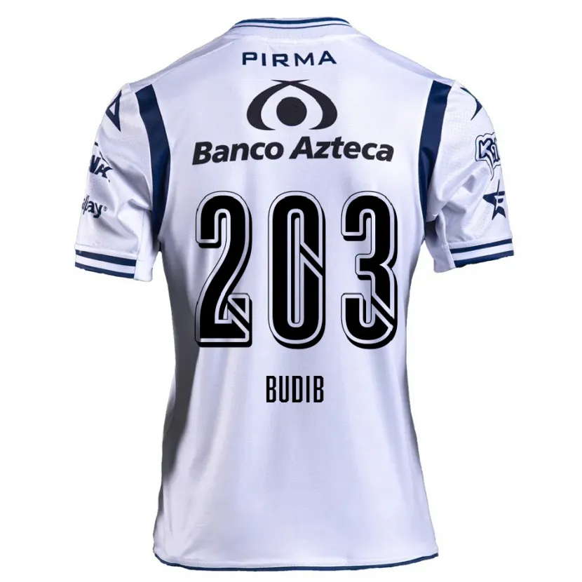 Danxen Niño Camiseta Pedro Budib #203 Blanco Azul Marino 1ª Equipación 2024/25 La Camisa