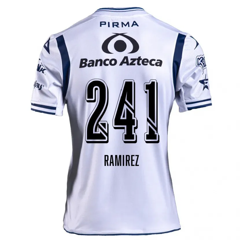 Danxen Niño Camiseta Eduardo Ramírez #241 Blanco Azul Marino 1ª Equipación 2024/25 La Camisa