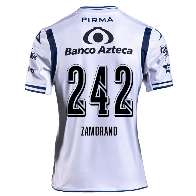 Danxen Niño Camiseta Leonardo Zamorano #242 Blanco Azul Marino 1ª Equipación 2024/25 La Camisa