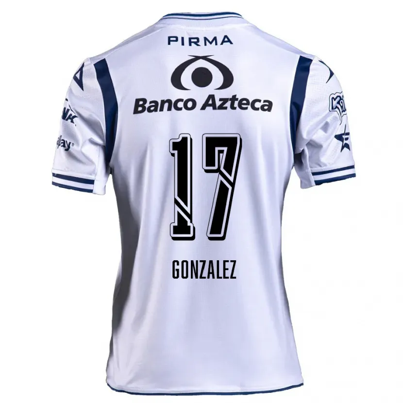 Danxen Niño Camiseta Andrea González #17 Blanco Azul Marino 1ª Equipación 2024/25 La Camisa