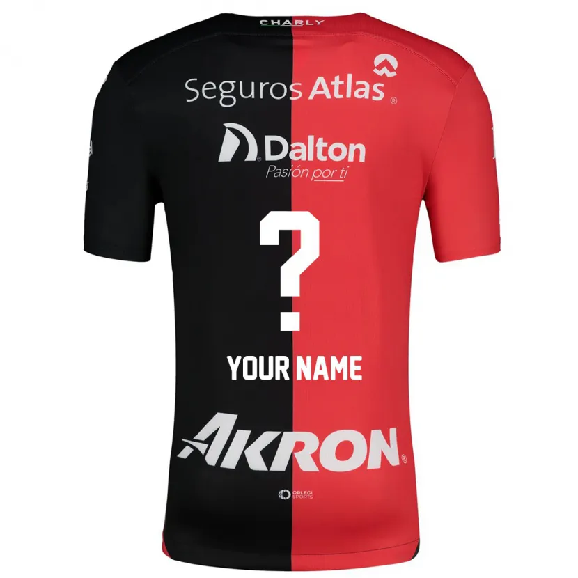 Danxen Niño Camiseta Su Nombre #0 Negro Rojo 1ª Equipación 2024/25 La Camisa