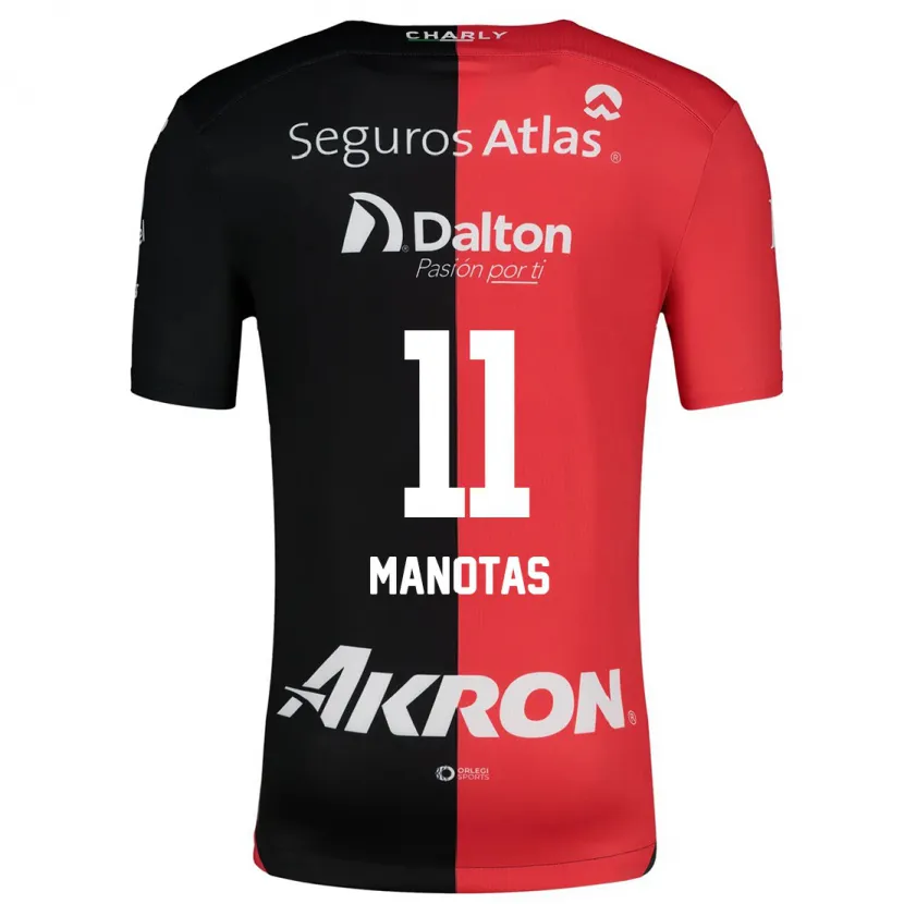 Danxen Niño Camiseta Mauro Manotas #11 Negro Rojo 1ª Equipación 2024/25 La Camisa