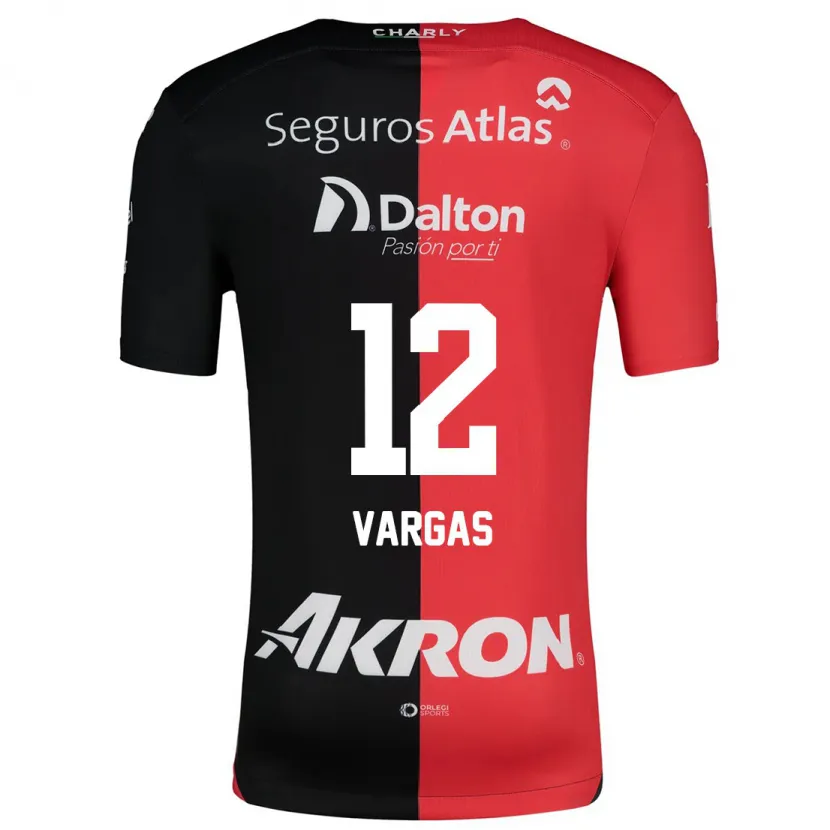 Danxen Niño Camiseta Camilo Vargas #12 Negro Rojo 1ª Equipación 2024/25 La Camisa