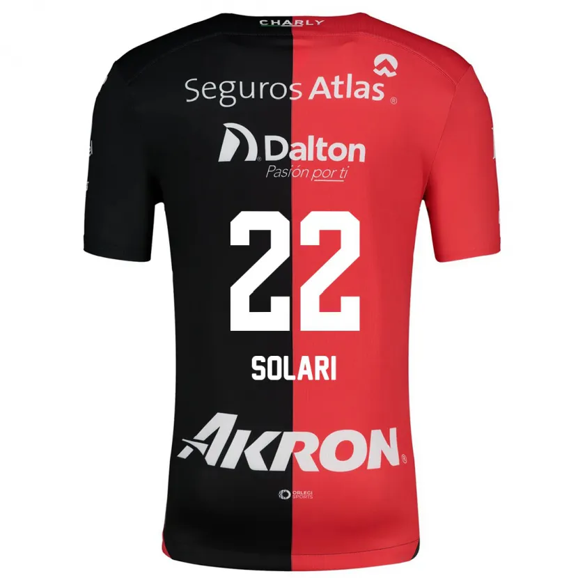 Danxen Niño Camiseta Augusto Solari #22 Negro Rojo 1ª Equipación 2024/25 La Camisa