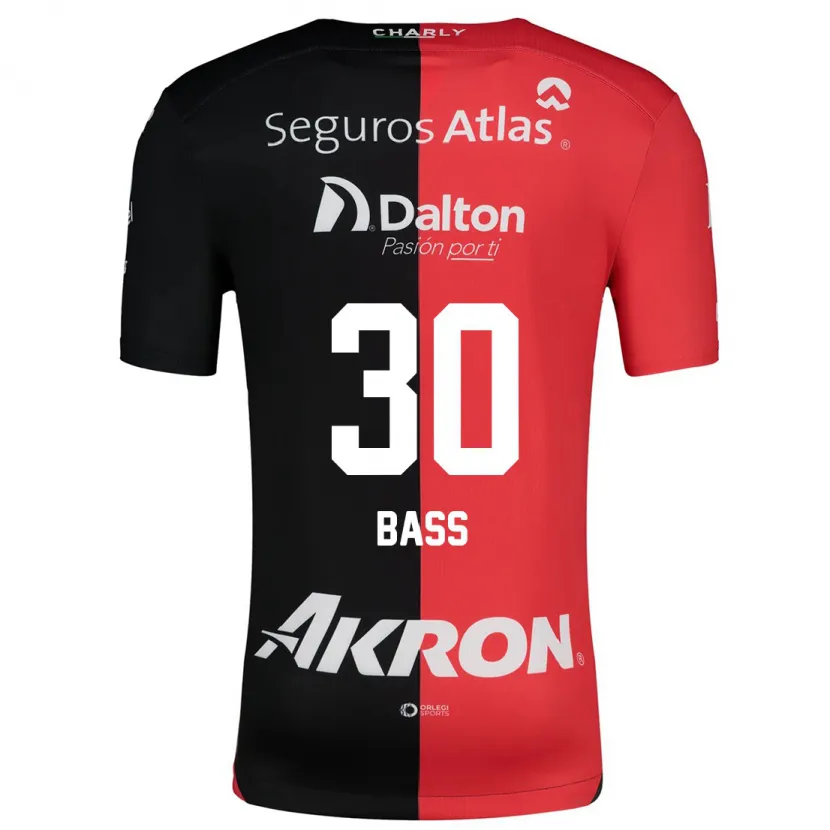 Danxen Niño Camiseta Abraham Bass #30 Negro Rojo 1ª Equipación 2024/25 La Camisa