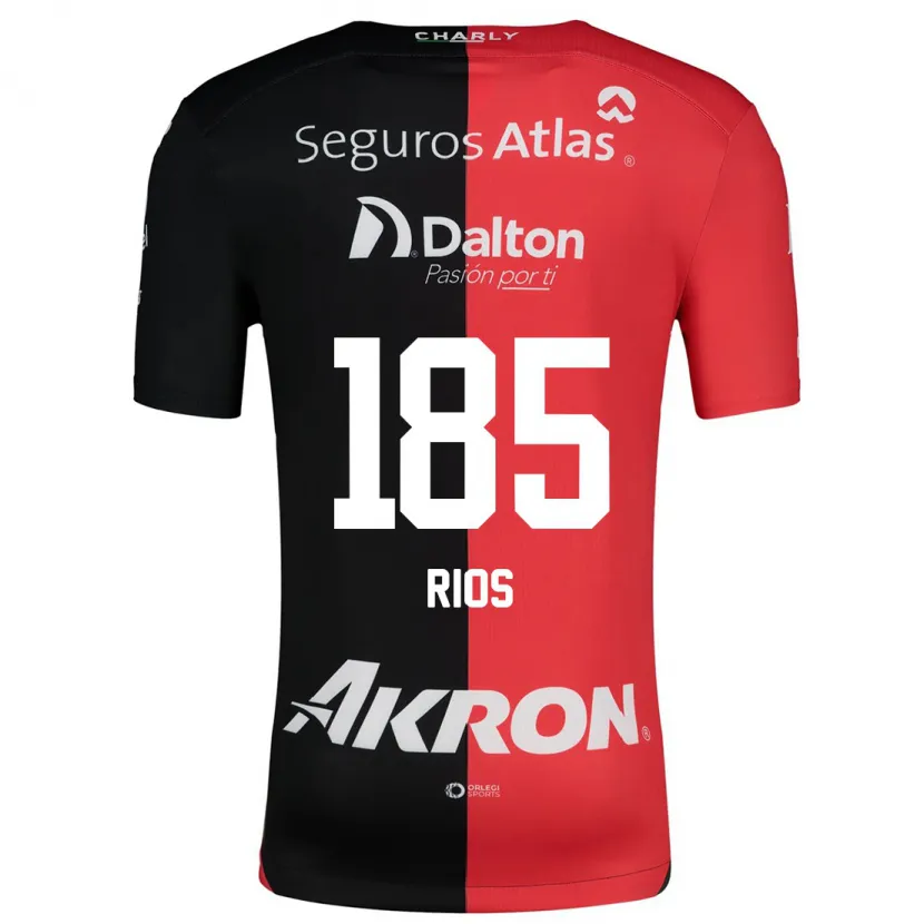 Danxen Niño Camiseta Víctor Ríos #185 Negro Rojo 1ª Equipación 2024/25 La Camisa