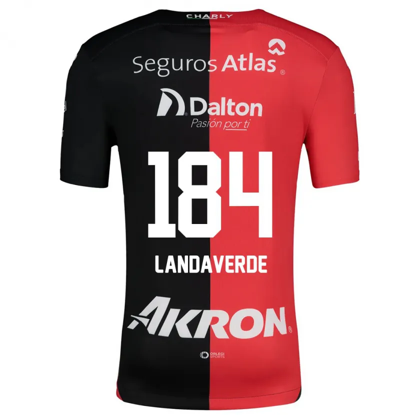 Danxen Niño Camiseta Antero Landaverde #184 Negro Rojo 1ª Equipación 2024/25 La Camisa