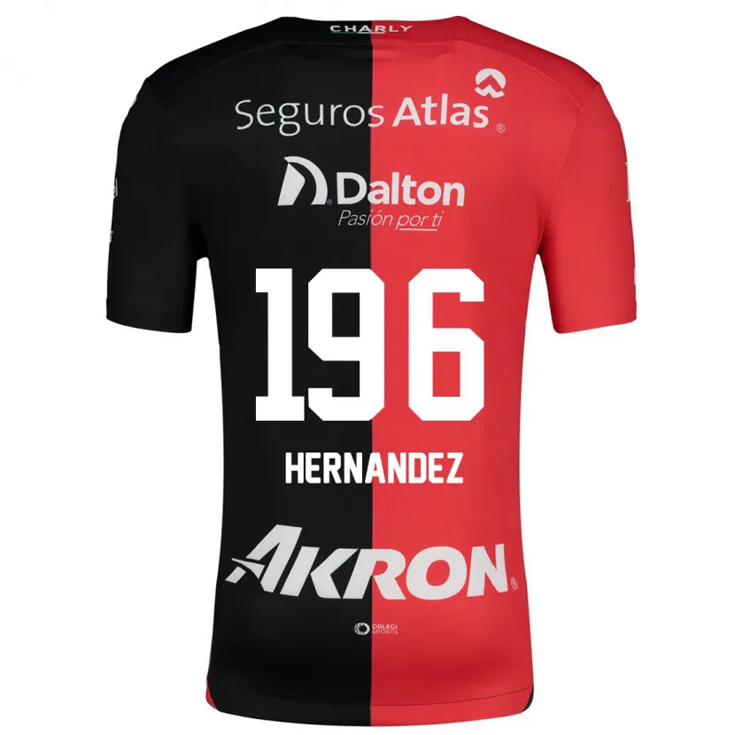 Danxen Niño Camiseta Miguel Hernández #196 Negro Rojo 1ª Equipación 2024/25 La Camisa