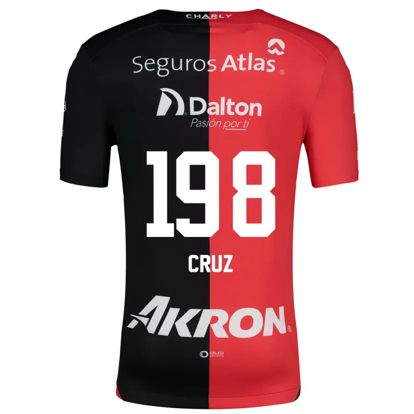 Danxen Niño Camiseta Carlos Cruz #198 Negro Rojo 1ª Equipación 2024/25 La Camisa