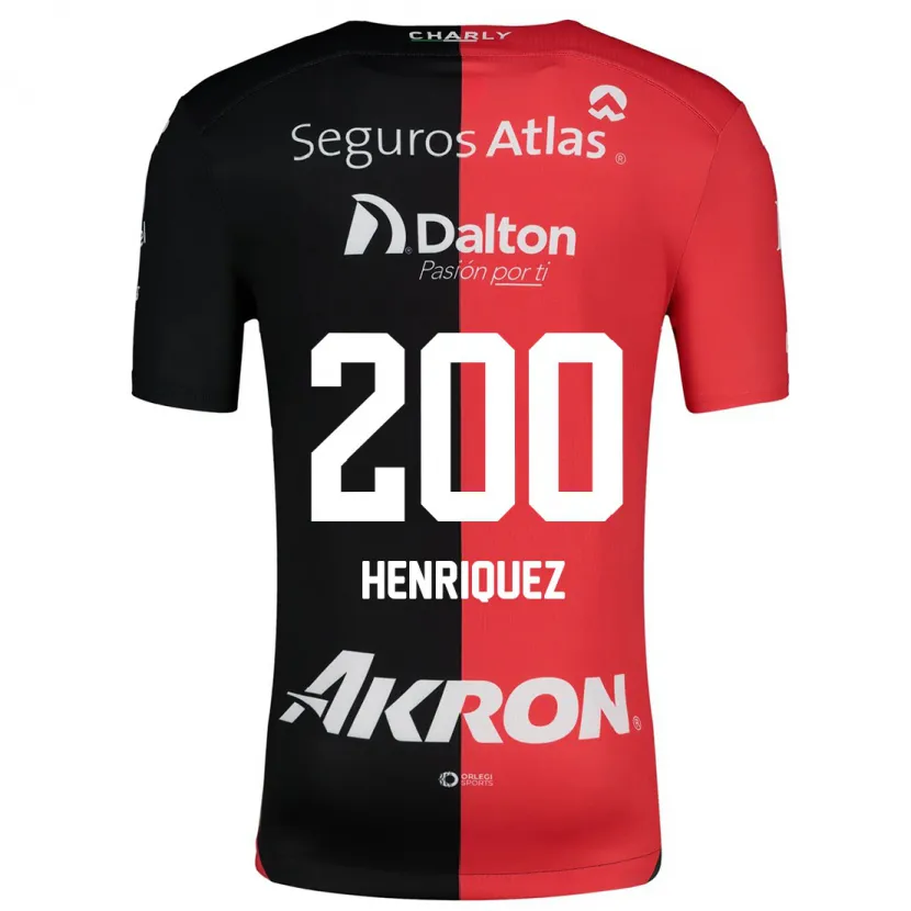 Danxen Niño Camiseta Carlos Henríquez #200 Negro Rojo 1ª Equipación 2024/25 La Camisa