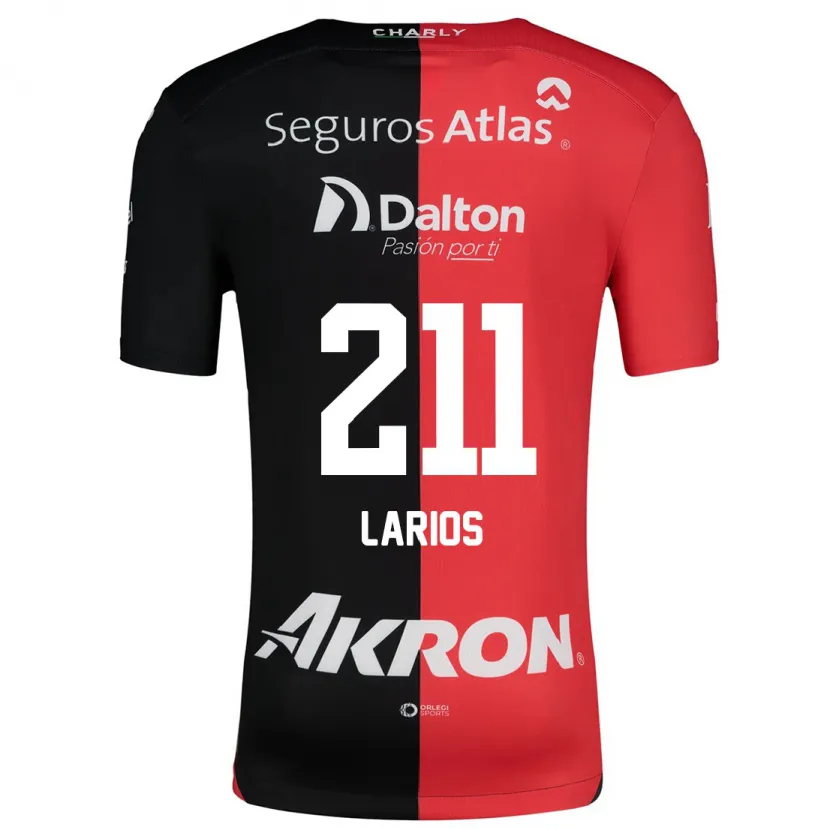 Danxen Niño Camiseta Israel Larios #211 Negro Rojo 1ª Equipación 2024/25 La Camisa