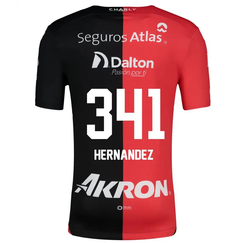 Danxen Niño Camiseta Leonardo Hernández #341 Negro Rojo 1ª Equipación 2024/25 La Camisa