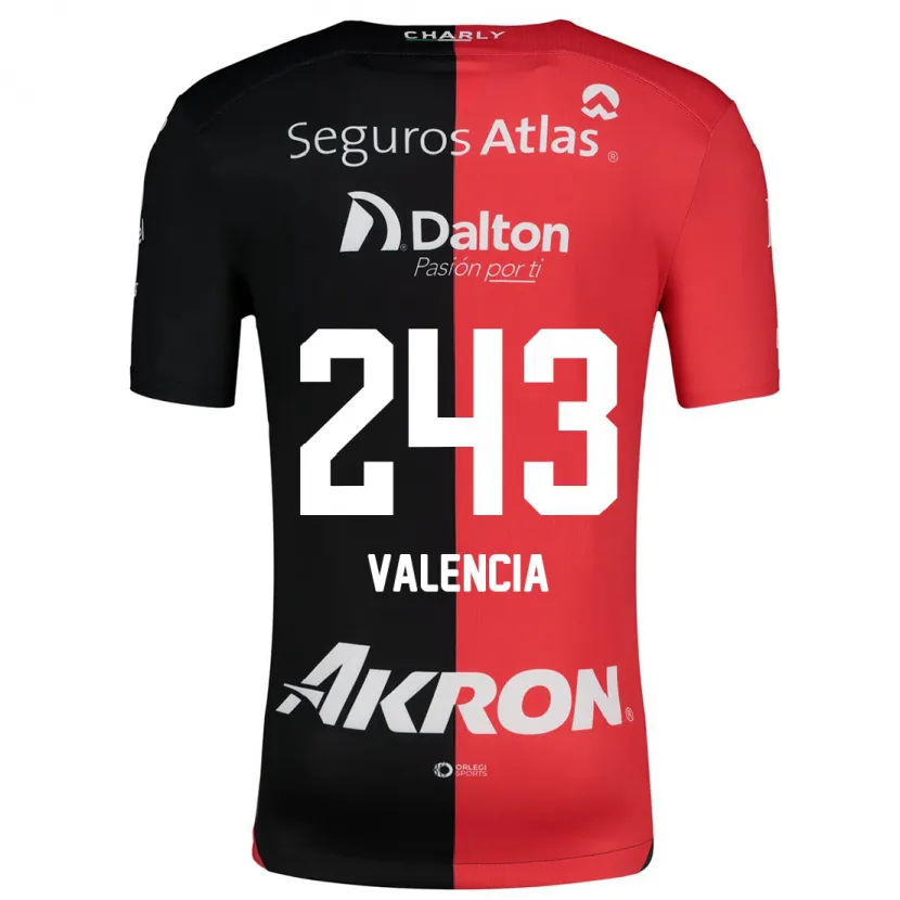 Danxen Niño Camiseta Luis Valencia #243 Negro Rojo 1ª Equipación 2024/25 La Camisa