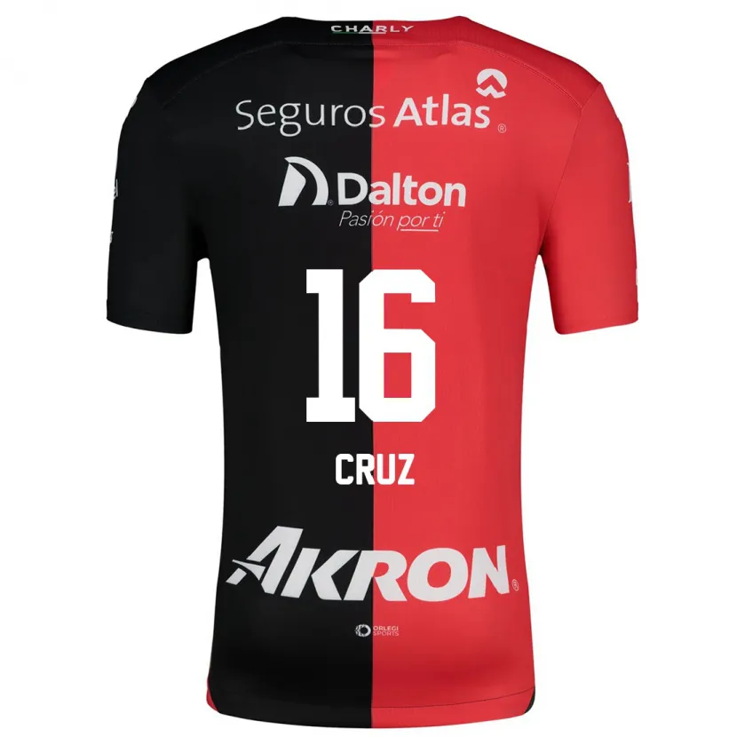 Danxen Niño Camiseta Daniela Cruz #16 Negro Rojo 1ª Equipación 2024/25 La Camisa