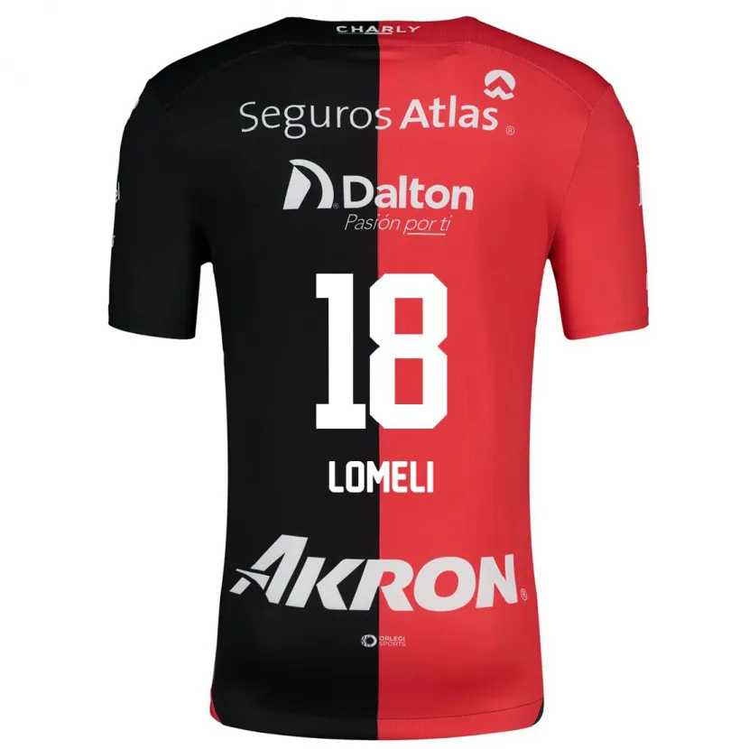 Danxen Niño Camiseta Alejandra Lomelí #18 Negro Rojo 1ª Equipación 2024/25 La Camisa