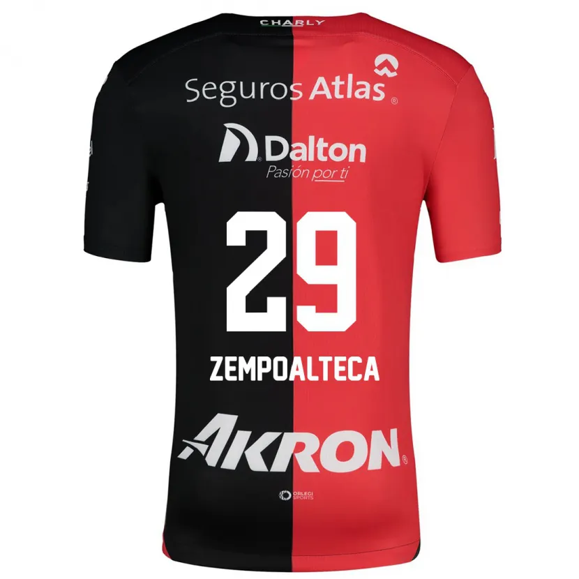 Danxen Niño Camiseta Karla Zempoalteca #29 Negro Rojo 1ª Equipación 2024/25 La Camisa