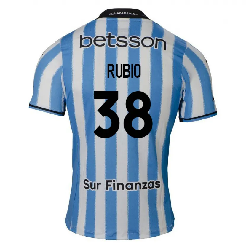 Danxen Niño Camiseta Tobías Rubio #38 Azul Blanco Negro 1ª Equipación 2024/25 La Camisa