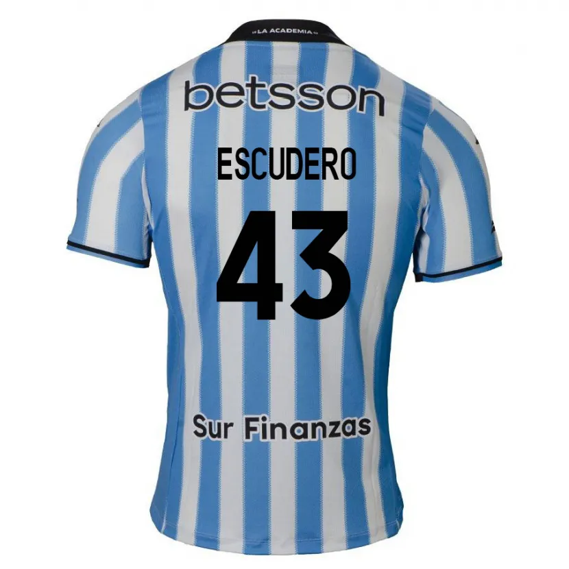 Danxen Niño Camiseta Gonzalo Escudero #43 Azul Blanco Negro 1ª Equipación 2024/25 La Camisa