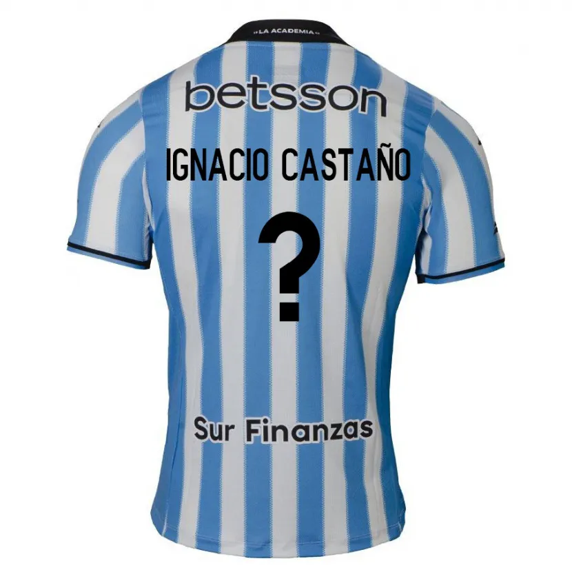 Danxen Niño Camiseta Juan Ignacio Castaño #0 Azul Blanco Negro 1ª Equipación 2024/25 La Camisa