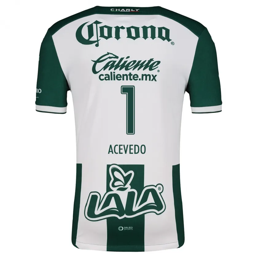 Danxen Niño Camiseta Carlos Acevedo #1 Verde Blanco 1ª Equipación 2024/25 La Camisa