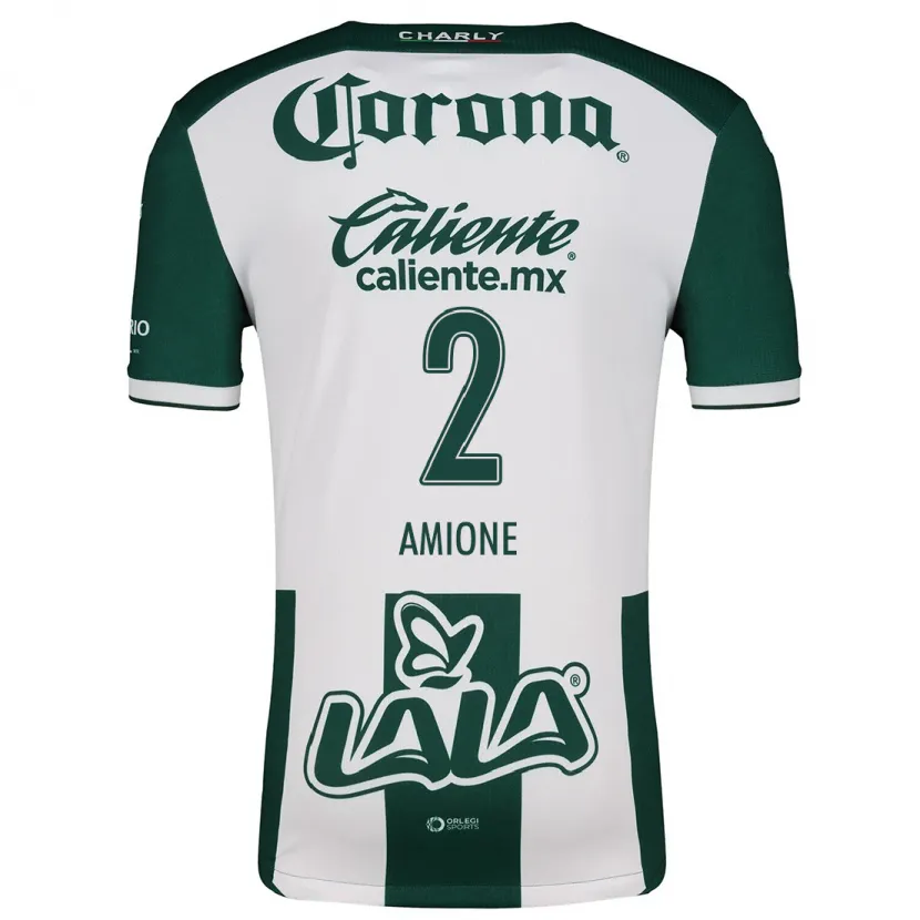 Danxen Niño Camiseta Bruno Amione #2 Verde Blanco 1ª Equipación 2024/25 La Camisa