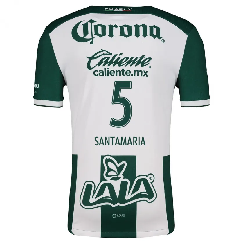 Danxen Niño Camiseta Anderson Santamaría #5 Verde Blanco 1ª Equipación 2024/25 La Camisa