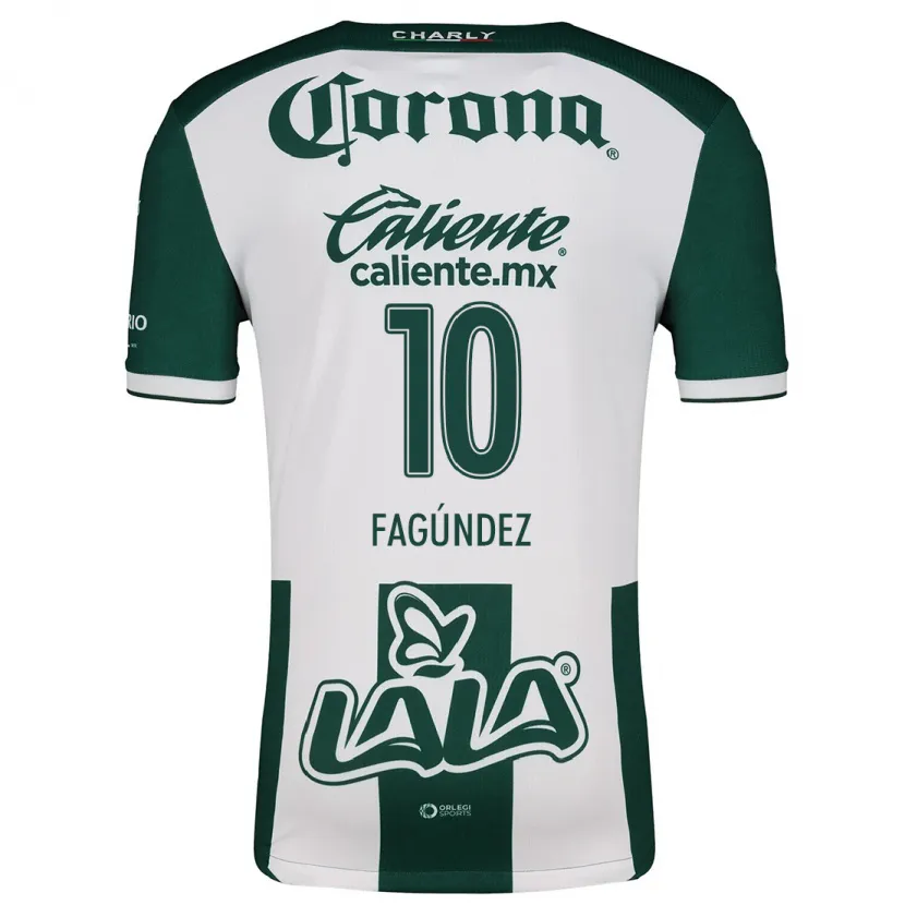 Danxen Niño Camiseta Franco Fagúndez #10 Verde Blanco 1ª Equipación 2024/25 La Camisa