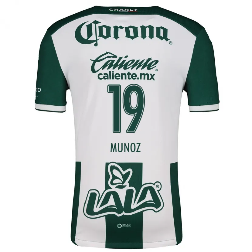 Danxen Niño Camiseta Santiago Muñoz #19 Verde Blanco 1ª Equipación 2024/25 La Camisa