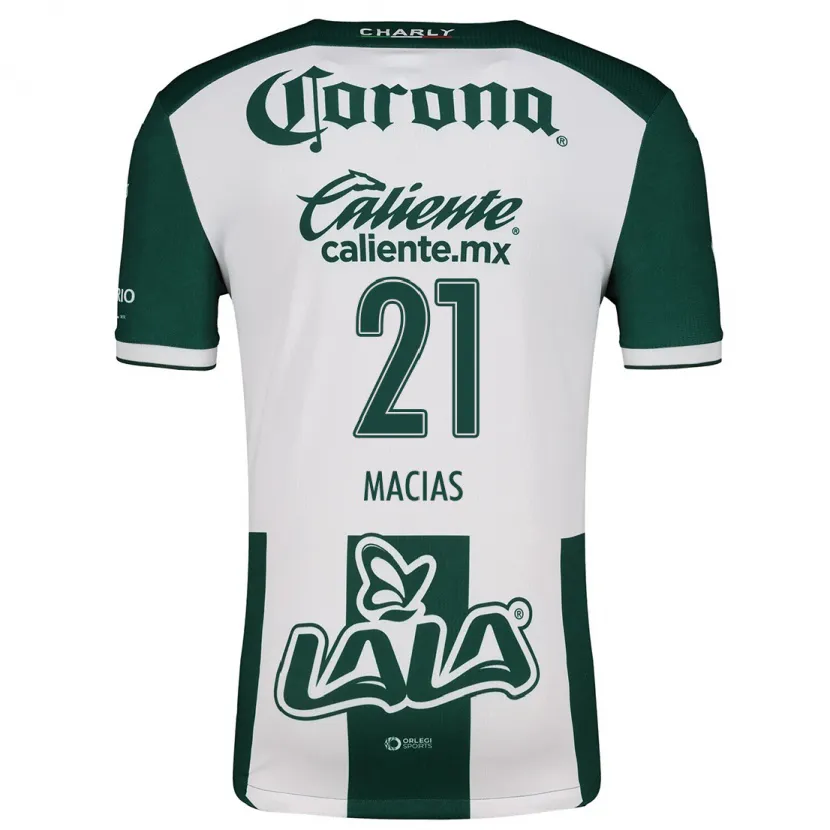 Danxen Niño Camiseta José Juan Macías #21 Verde Blanco 1ª Equipación 2024/25 La Camisa