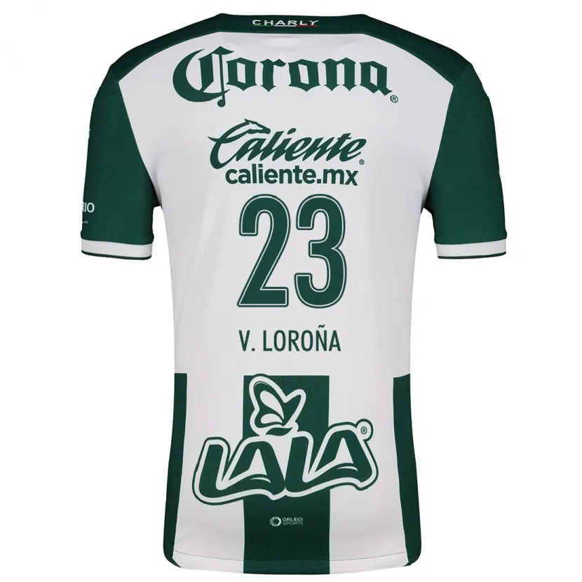 Danxen Niño Camiseta Vladímir Loroña #23 Verde Blanco 1ª Equipación 2024/25 La Camisa