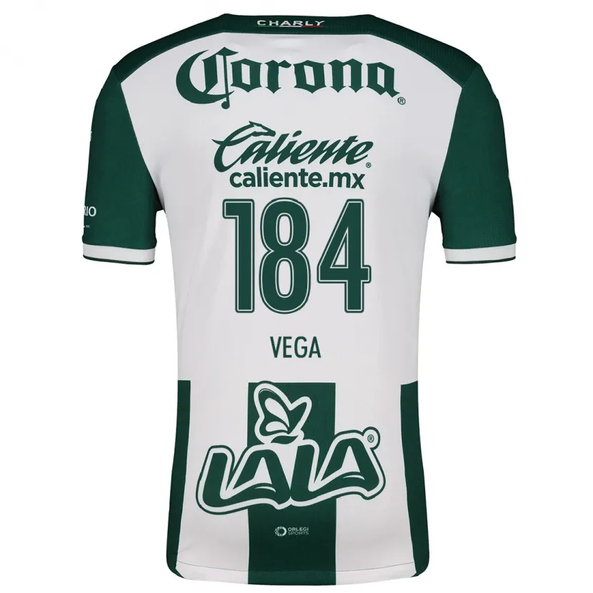 Danxen Niño Camiseta Luis Vega #184 Verde Blanco 1ª Equipación 2024/25 La Camisa