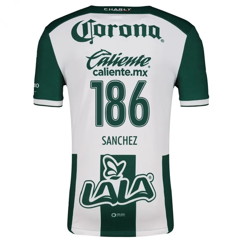 Danxen Niño Camiseta David Sánchez #186 Verde Blanco 1ª Equipación 2024/25 La Camisa