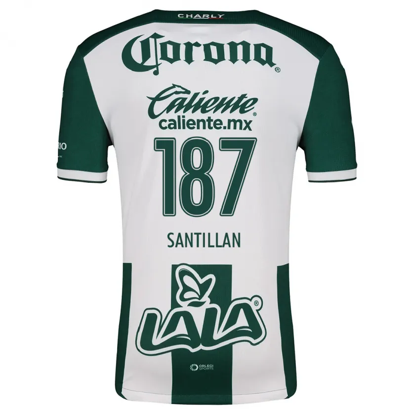 Danxen Niño Camiseta Emilio Santillán #187 Verde Blanco 1ª Equipación 2024/25 La Camisa