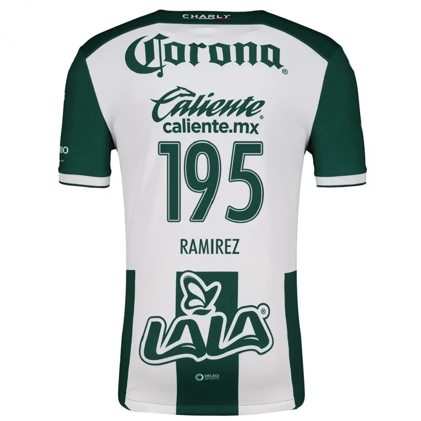 Danxen Niño Camiseta Jesús Ramírez #195 Verde Blanco 1ª Equipación 2024/25 La Camisa