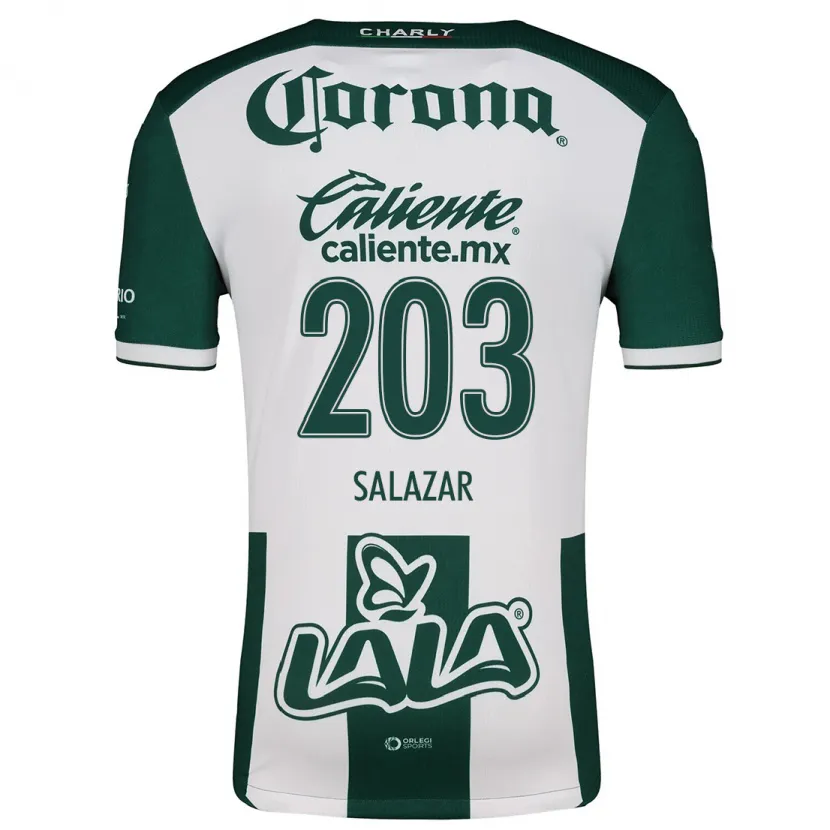 Danxen Niño Camiseta Roberto Salazar #203 Verde Blanco 1ª Equipación 2024/25 La Camisa