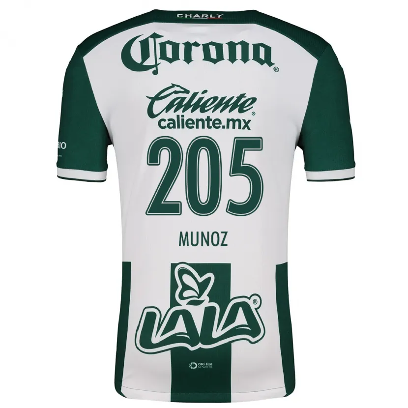 Danxen Niño Camiseta Guillermo Muñoz #205 Verde Blanco 1ª Equipación 2024/25 La Camisa