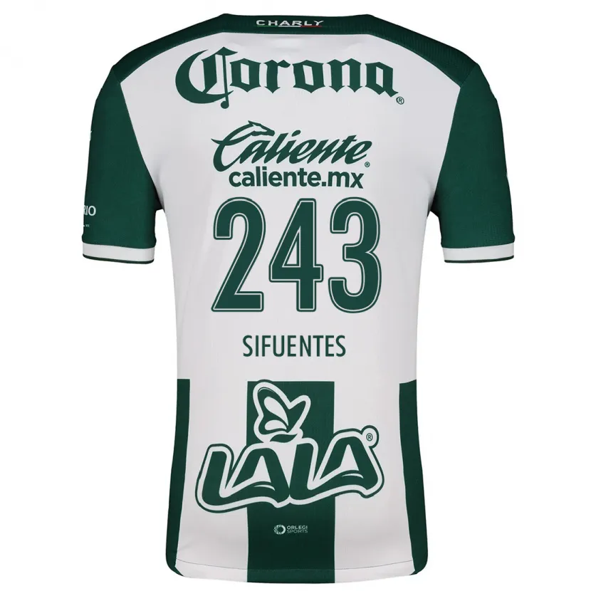 Danxen Niño Camiseta José Sifuentes #243 Verde Blanco 1ª Equipación 2024/25 La Camisa