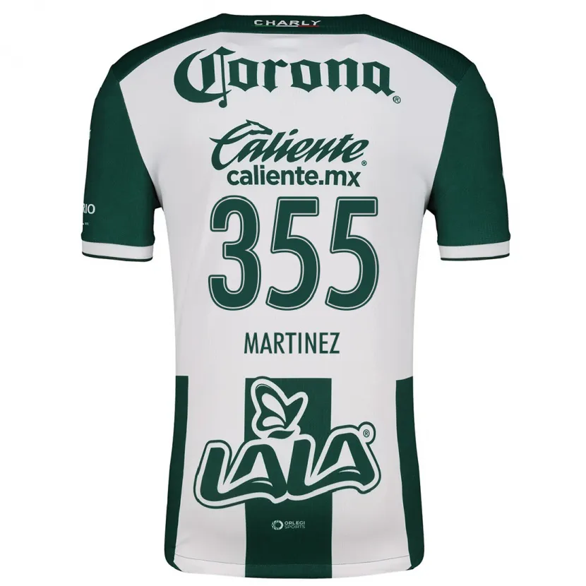 Danxen Niño Camiseta Leonardo Martinez #355 Verde Blanco 1ª Equipación 2024/25 La Camisa