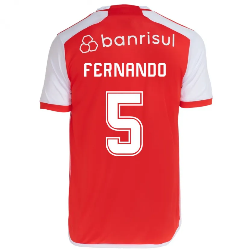 Danxen Niño Camiseta Fernando #5 Rojo Blanco 1ª Equipación 2024/25 La Camisa