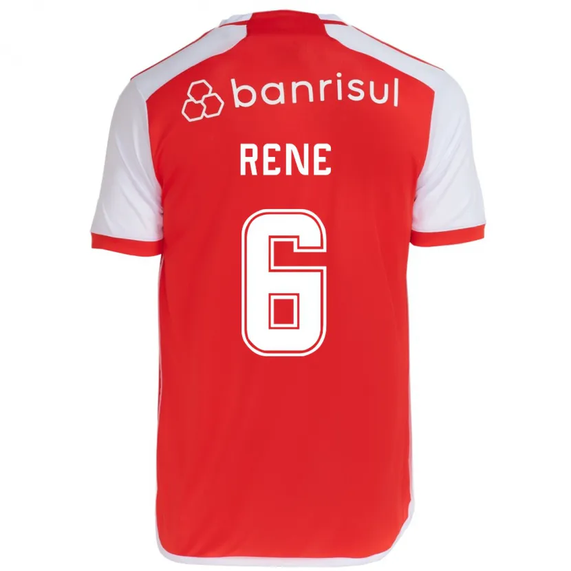 Danxen Niño Camiseta Renê #6 Rojo Blanco 1ª Equipación 2024/25 La Camisa