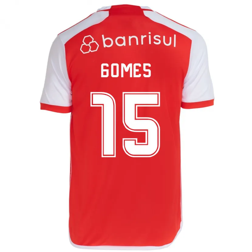 Danxen Niño Camiseta Bruno Gomes #15 Rojo Blanco 1ª Equipación 2024/25 La Camisa