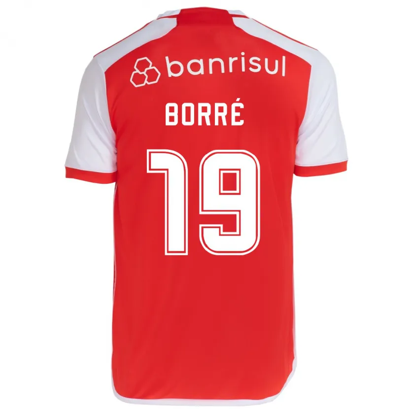 Danxen Niño Camiseta Rafael Borré #19 Rojo Blanco 1ª Equipación 2024/25 La Camisa