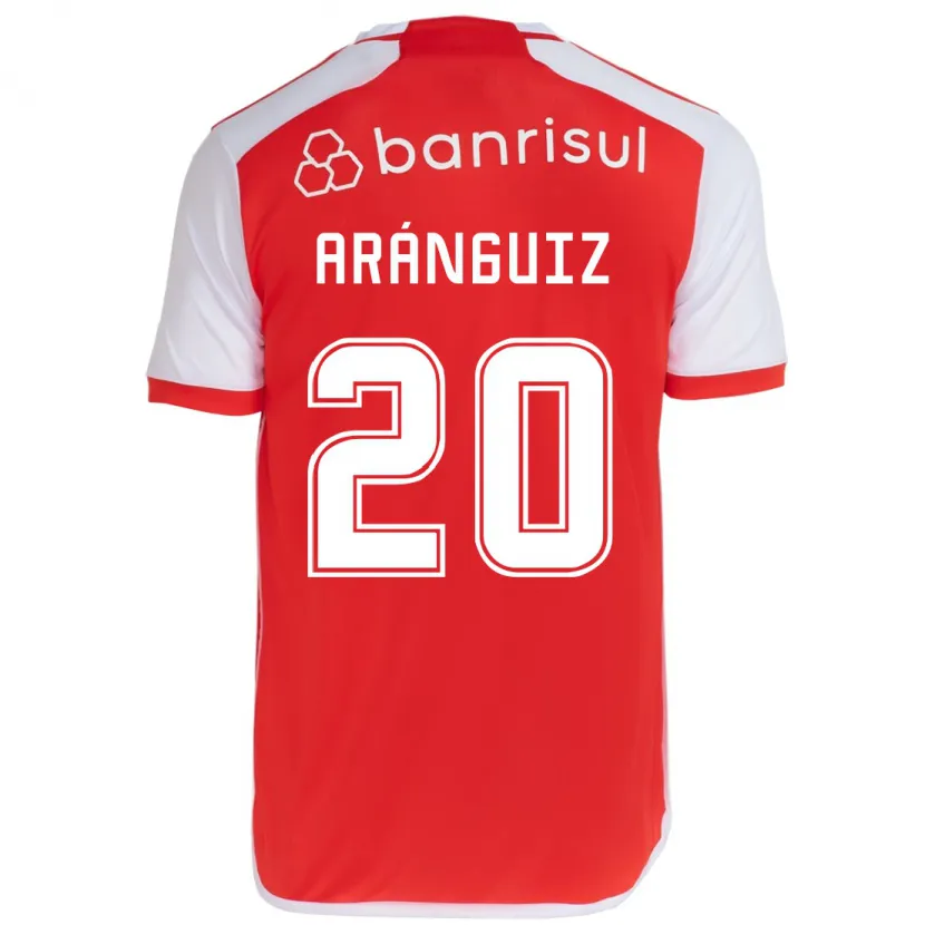 Danxen Niño Camiseta Charles Aránguiz #20 Rojo Blanco 1ª Equipación 2024/25 La Camisa