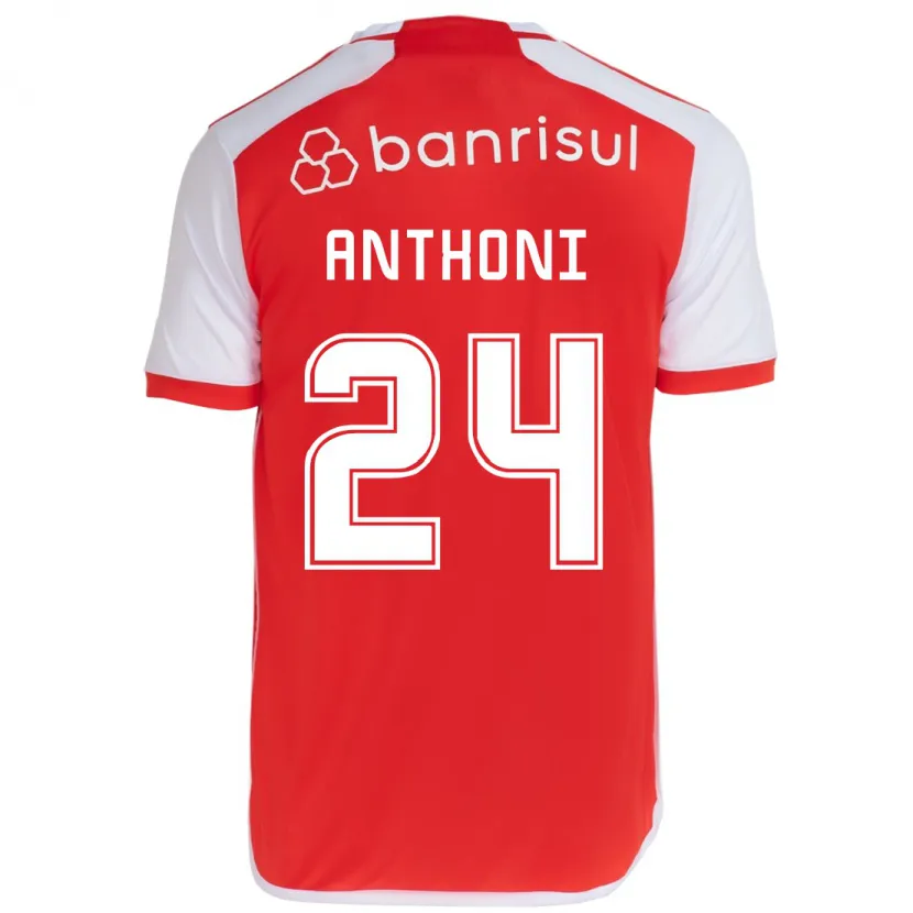 Danxen Niño Camiseta Anthoni #24 Rojo Blanco 1ª Equipación 2024/25 La Camisa