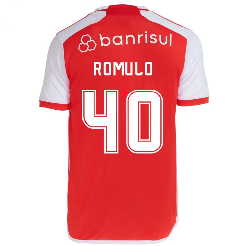 Danxen Niño Camiseta Rômulo #40 Rojo Blanco 1ª Equipación 2024/25 La Camisa