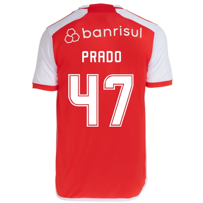 Danxen Niño Camiseta Gustavo Prado #47 Rojo Blanco 1ª Equipación 2024/25 La Camisa